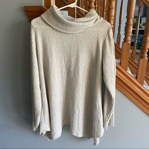 Sonoma Cream Cowl Neck Sweater, Shark Bite Hem